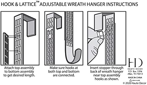 Haute Decor Adjustable Wreath Hanger Matte Black 1 Pack