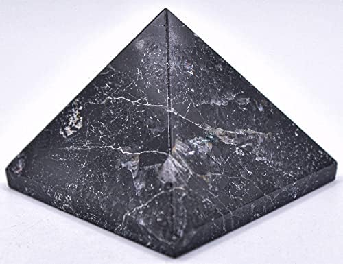 49mm Black Tourmaline Schorl Pyramid Gemstone with Clear Quartz Cabochon