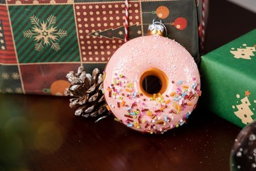 2pcs Glass Donut Christmas Ornaments for Tree