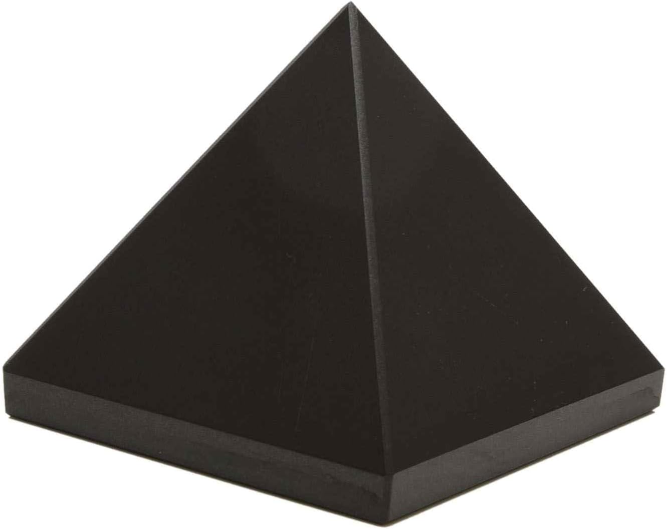 Blessfull Healing Solid Black Agete Pyramid 2 Inches