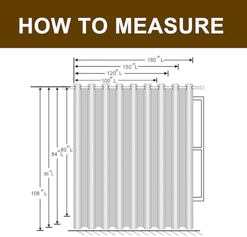 Hiasan Room Divider Blackout Curtains 100x84 Inches Dark Grey Grommet Panel