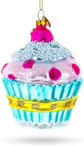 Cupcake with Glitter Accents Christmas Ornament