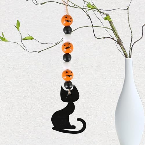 4 Piece Wooden Hanging Beads for Halloween Decor