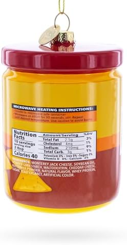 Nacho Cheese Dip Jar Blown Glass Ornament
