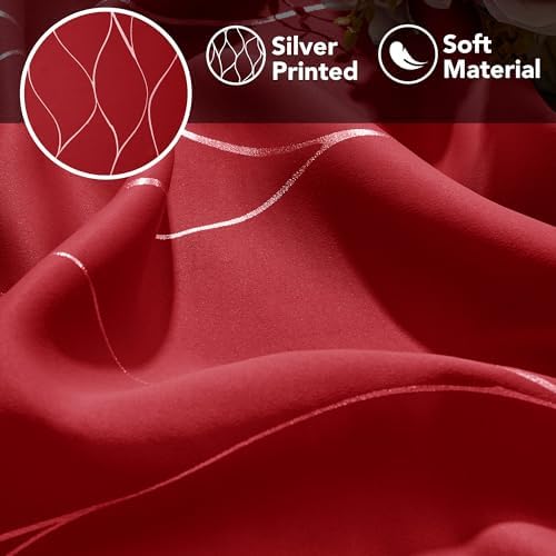 Deconovo Blackout Curtains - Silver Wave Pattern 2 Panels
