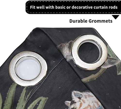 Yeele Animal Curtains Jungle Wildlife 3D Print Grommet Panels