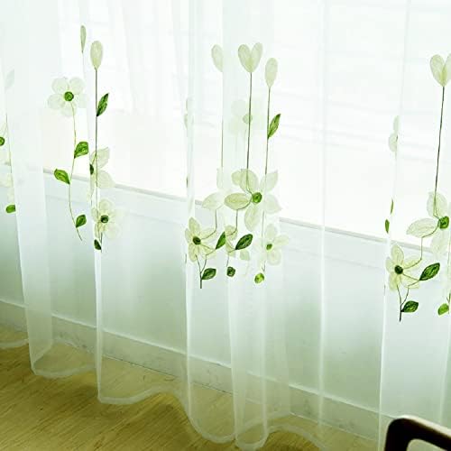 Simple Small Fresh Delicate Embroidery Basic Rod Pocket Curtains