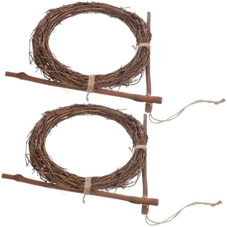 2pcs Rattan Wreath Frames for Crafts and Seasonal Displays