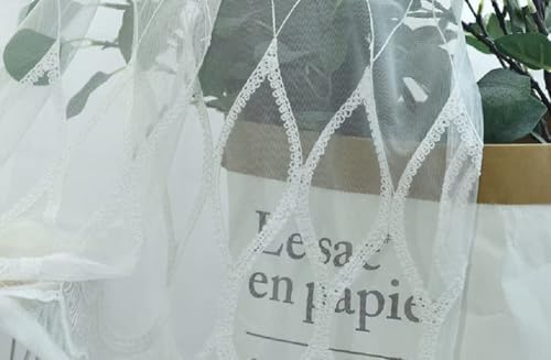 Modern Minimalist Geometric Embroidery Soft Drape Curtains 2 Panels