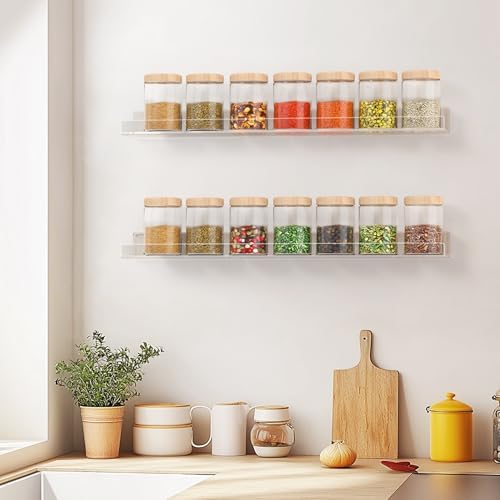 HBlife 24 Inch Floating Acrylic Shelves 2 Pack