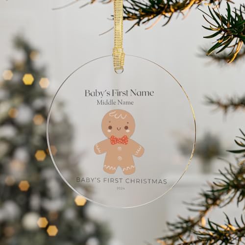 Babys First Christmas Gingerbread Ornament Personalized