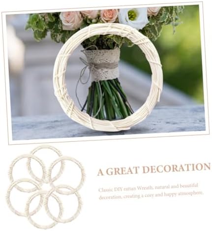 6pcs DIY Rattan Wreath Ring Decor for Wall