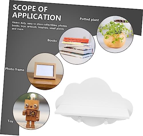 ARTIBETTER Cloud Shape Floating Shelf 14 Inch White Wall Mounted Storage