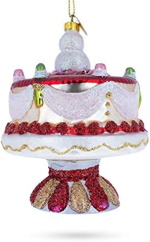 Delightful Snowman Cake Decoration Glass Christmas Ornament 1