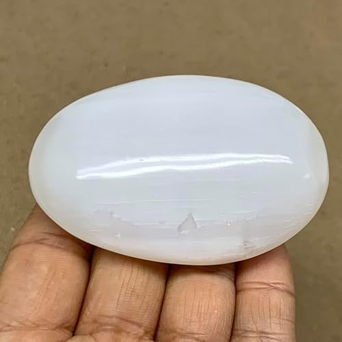 88g Natural Selenite Palm-Stone Crystal Pillow Shape