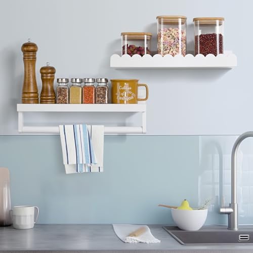 Ollieroo Set of Four Floating Bamboo Bookshelves for Wall