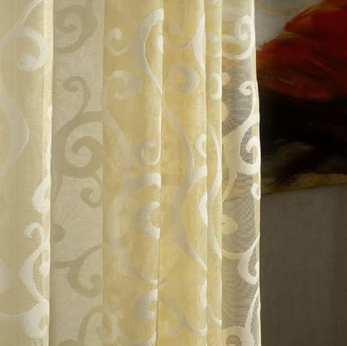 Modern Minimalist Yellow Spray Jacquard Curtains Panel