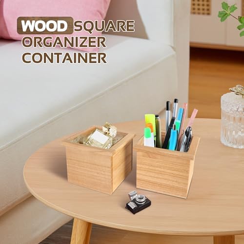 Cozivo Wall Floating Shelves with 2 Wooden Boxes