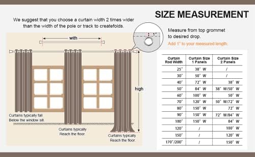 LIYAXUN 102 Inch Long Brown Grommet Curtains 1 Panel