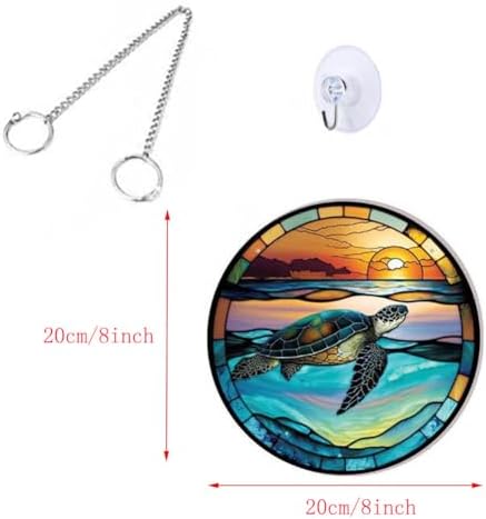 79 Inch Acrylic Window Hanging Decor Marine Turtle Design