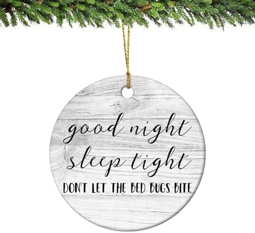 Good Night Sleep Tight Christmas Ceramic Ornament