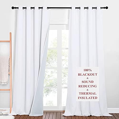 NICETOWN Noise Dampening Curtains for Large Window and Wall Divider