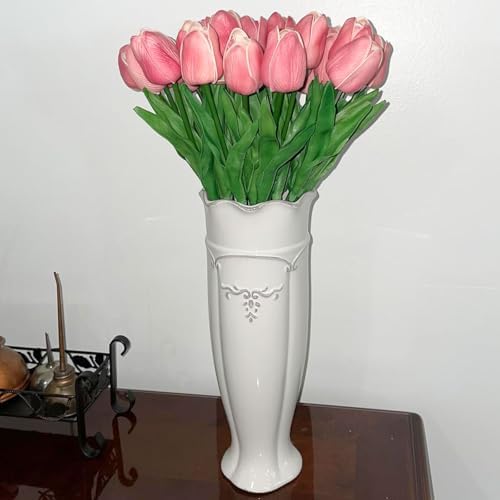 Hjn White Vase for Flowers Ceramic French Rustic