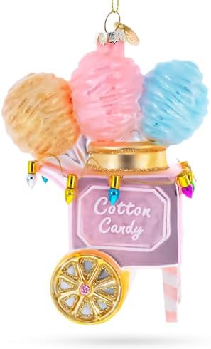 Cotton Candy Cart Blown Glass Christmas Ornament 1