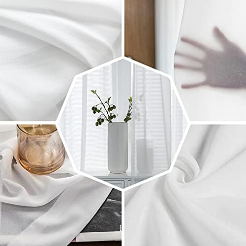 Marble Blue Green Sheer Curtains 84 Inch 2 Panels Set