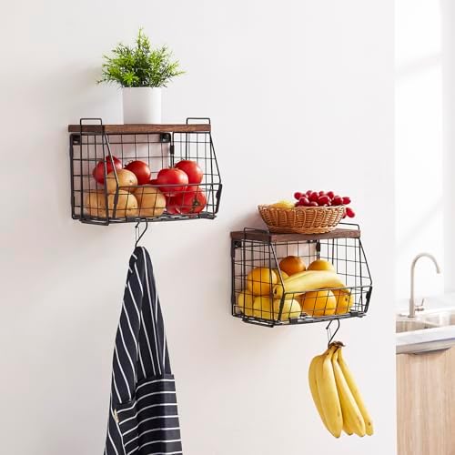 LIGHT DUST Wall Storage Hanging Baskets 2 Pack