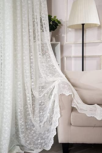 Voile Sheer Curtains with Rod Pocket for Living Room and Bedroom