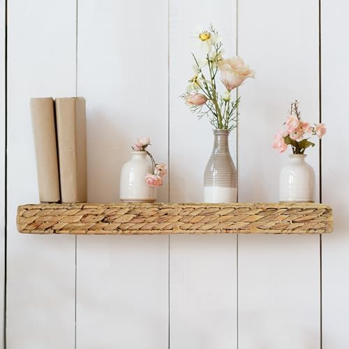 Creative Co Op Handwoven Water Hyacinth Floating Shelf