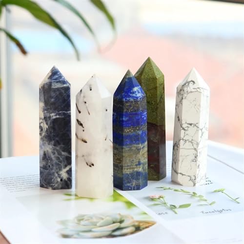 AtkitS Natural Crystal Column Energy Wand