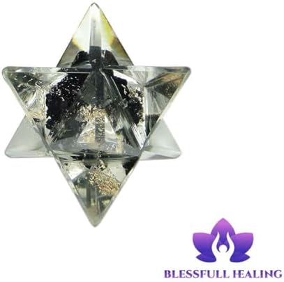 Reiki Healing Crystal Merkaba Black Agate 8 Point