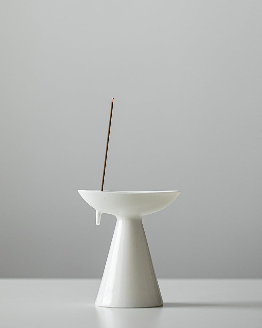 Minimalist Modern Ceramic Incense Stick Holder with Ash Catcher