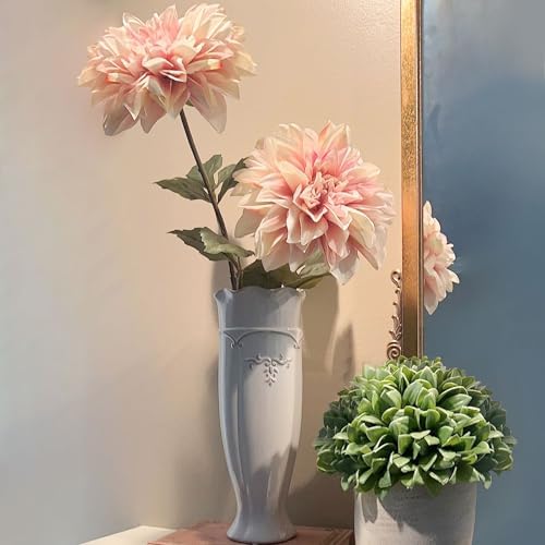 Hjn White Vase for Flowers Ceramic French Rustic