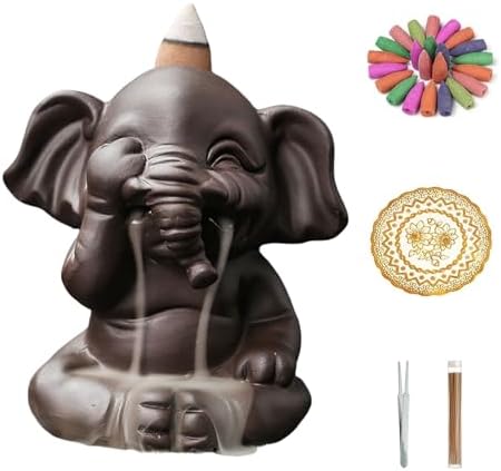 Comeon Backflow Incense Burner Set with Mat and Tweezers