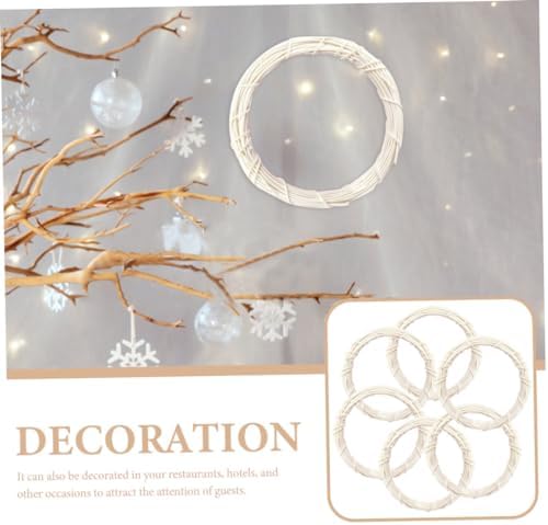 6pcs DIY Rattan Wreath Ring Decor for Wall