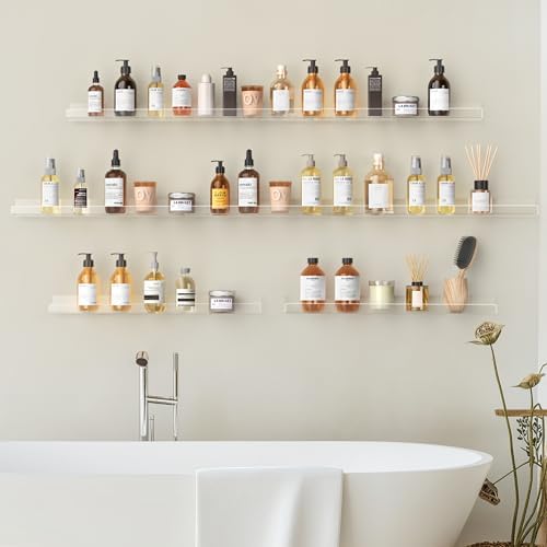 HBlife 24 Inch Floating Acrylic Shelves 2 Pack