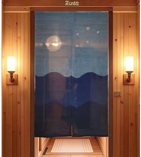 Natural Plant-Dyed Japanese Noren Curtain - Starry Night