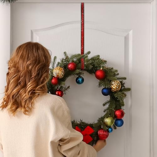 2 Pack Metal Wreath Hangers Brown Red
