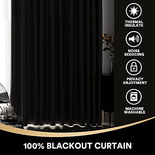 PrinceDeco Blackout Curtains Deep Teal Set of 2