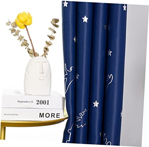 1 Pair Adorable Dinosaur Printed Curtains for Home Navy Blue