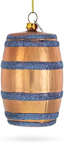 Aged Whiskey Barrel Glass Christmas Ornament