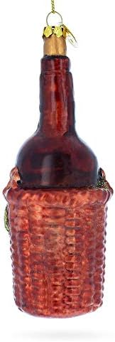 Red Wine Bottle Blown Glass Christmas Ornament 1