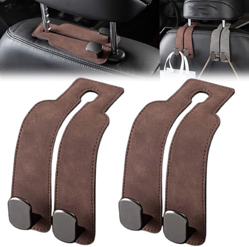 Coozyland Car Headrest Hooks 2pcs Brown