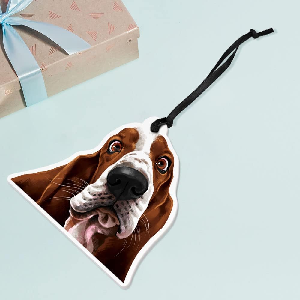 WIRESTER Cute Basset Hound Christmas Hanging Ornament