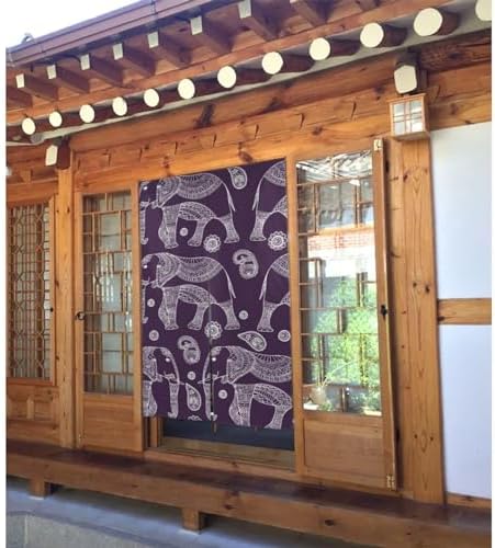 TREPKO Room Divider Door Tapestry Cartoon Elephant Curtain