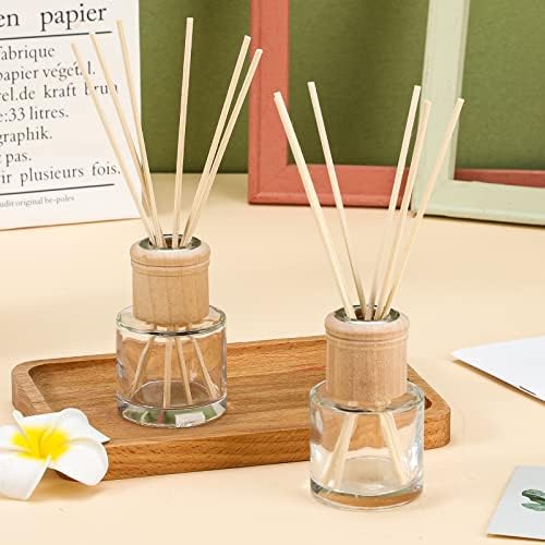 Roshtia 4 Piece Reed Diffuser Set with Wooden Caps and Rattan Sticks