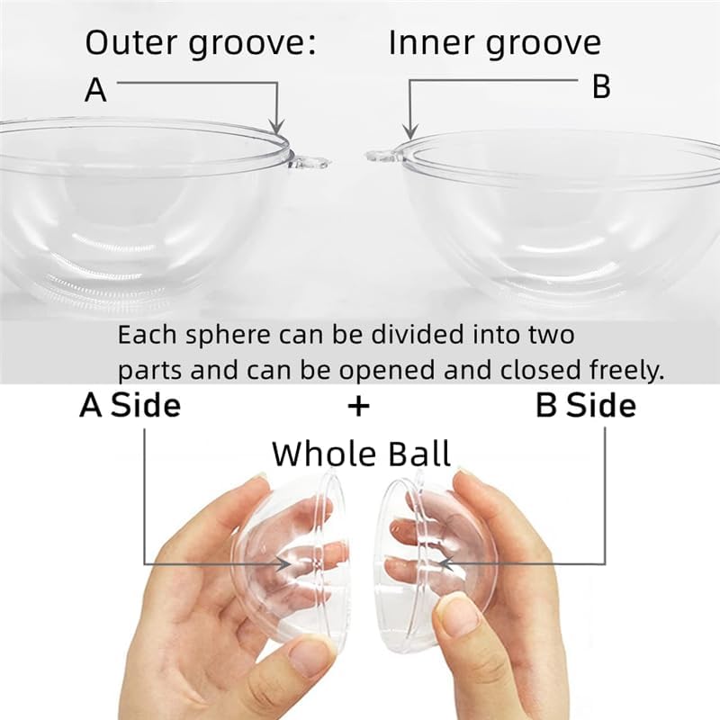 CLoxks 20 Clear Fillable Ornament Balls